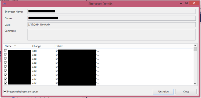 Illustration from How To: Unshelve To A Different Branch in TFS (1)