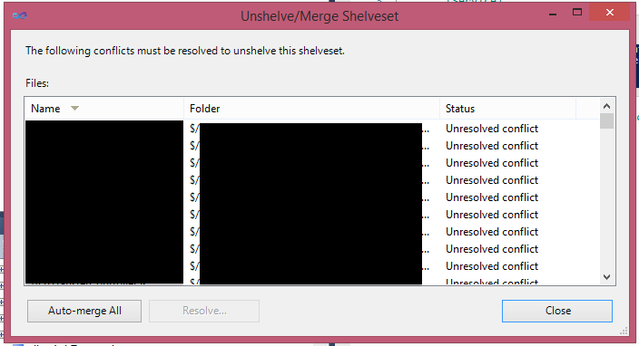 Illustration from How To: Unshelve To A Different Branch in TFS (2)